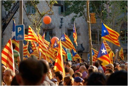 La manifestació, el patriotisme a la vista