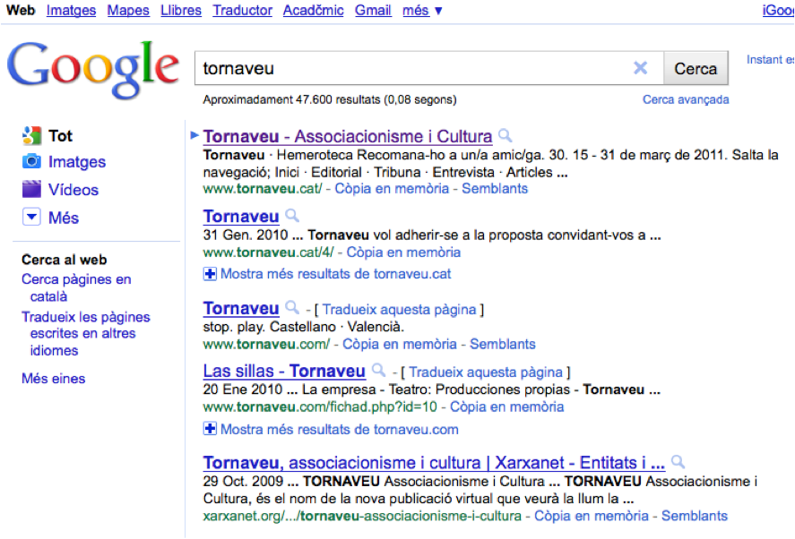Google situa la llengua catalana entre les 10 i les 15 més actives del món
