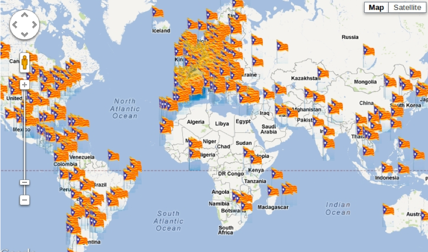 L'Onze de setembre de 2012 vist des de lluny.