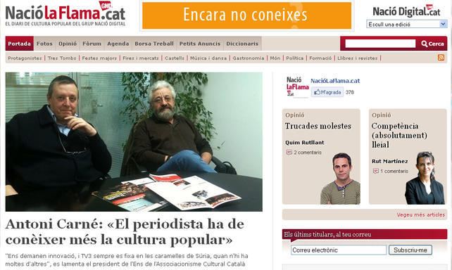 Antoni Carné: 'El periodista ha de conèixer més la cultura popular'