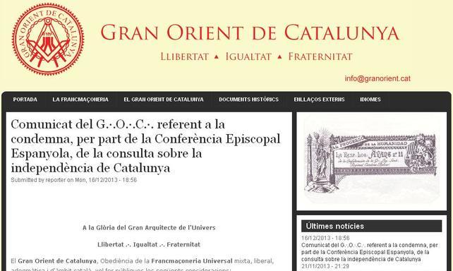El Gran Orient rebutja les declaracions de la Conferència Episcopal contra la consulta.