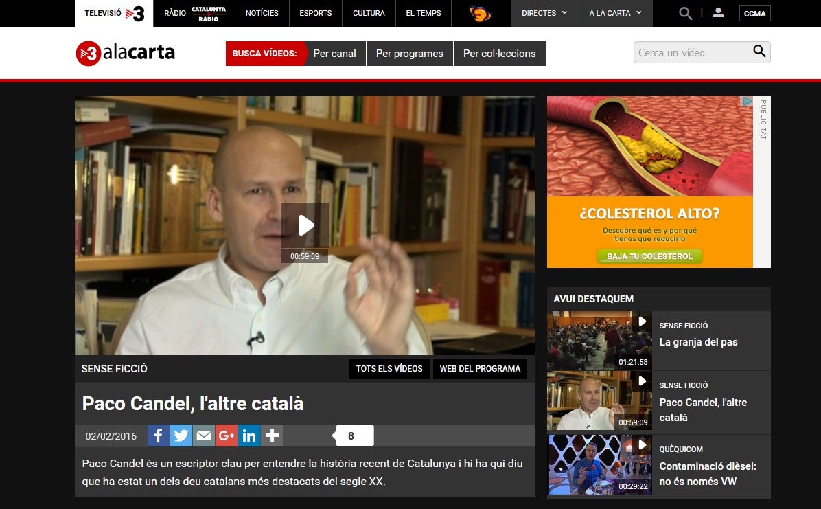 El documental ‘Paco Candel, l’altre català’ disponible a la xarxa