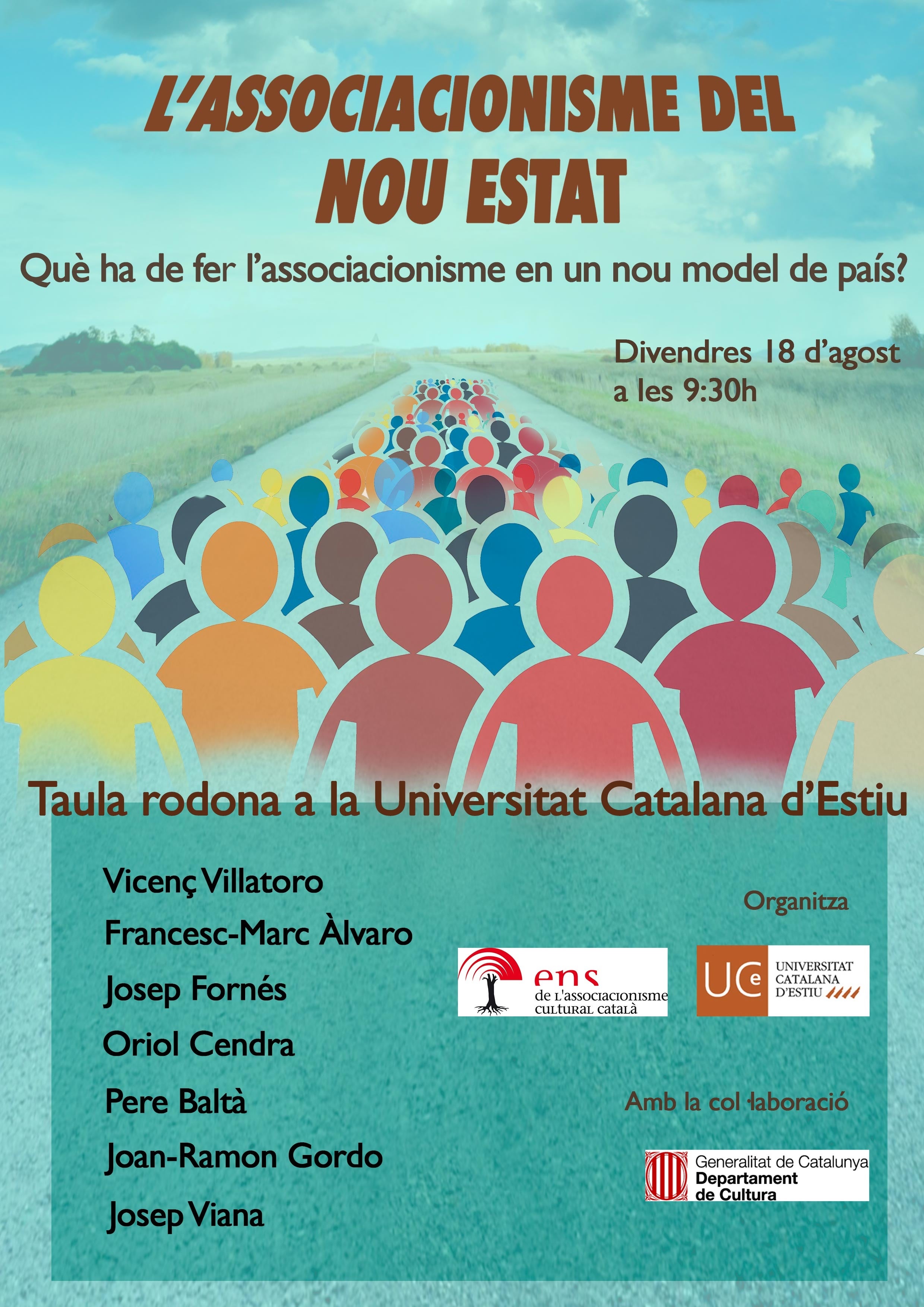 L'Ens debatrà 'L'associacionisme del nou Estat' a la Universitat Catalana d'Estiu