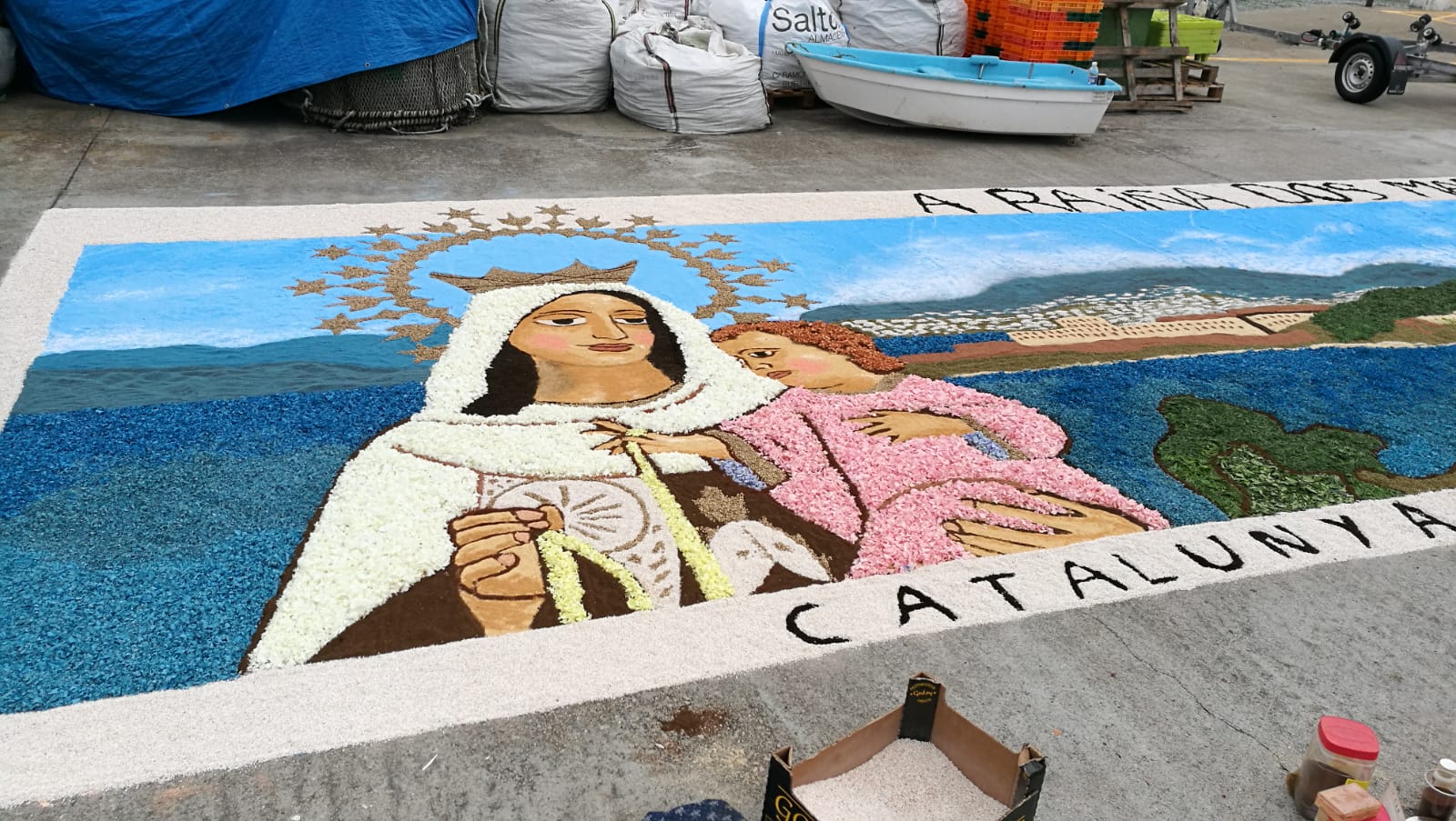 La Federació Catalana d'Entitats Catifaires enlluerna Bueu, per segon any consecutiu