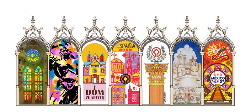 La Sagrada Família (primer arc) ha estat el monument escollit pels catifaires catifaires catalans per a participar en l'exhibició de Monuments de la UNESCO. Cadascuna de les catifes està insherida en un dels arcs de la façana neogòtica de la Casa del Rey,