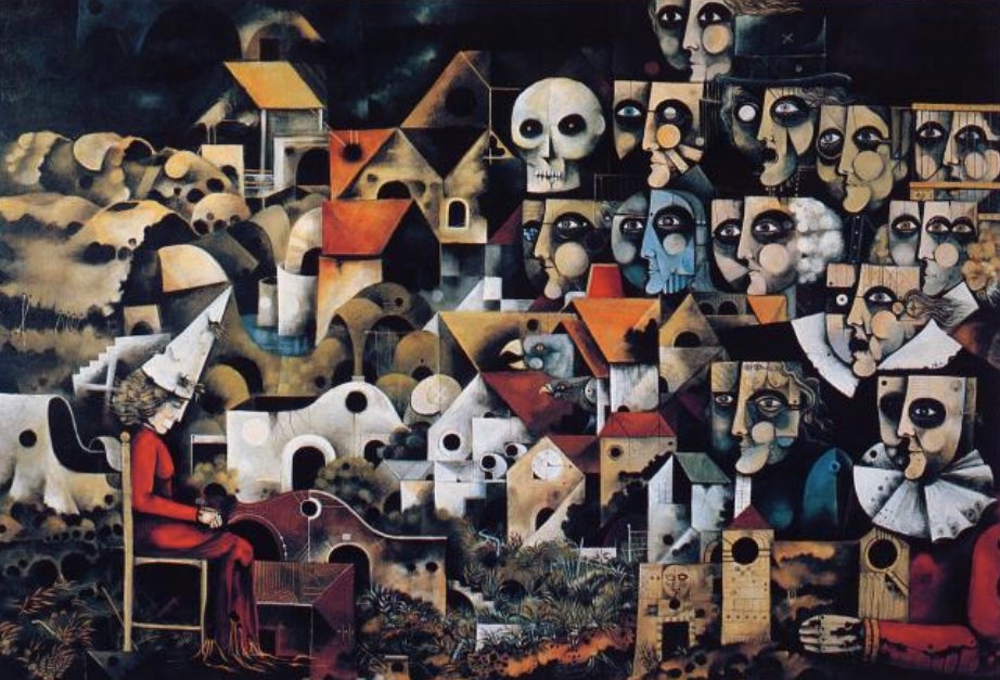 Procés a la bruixa. Eduard Alcoy, 1973. Col. Ajuntament de Balaguer - Museu de la Noguera.