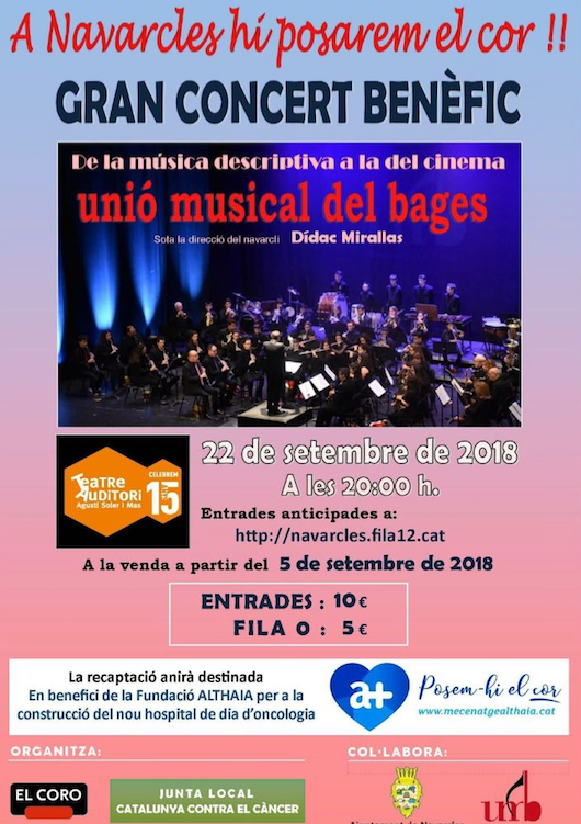 Cartell del concert benèfic del 22 de setembre