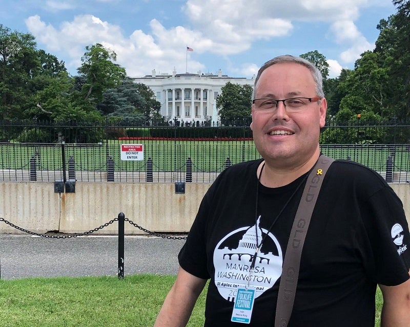 Imatge d'Ivan Besora durant l'Smithsonian Folklife Festival de Washington