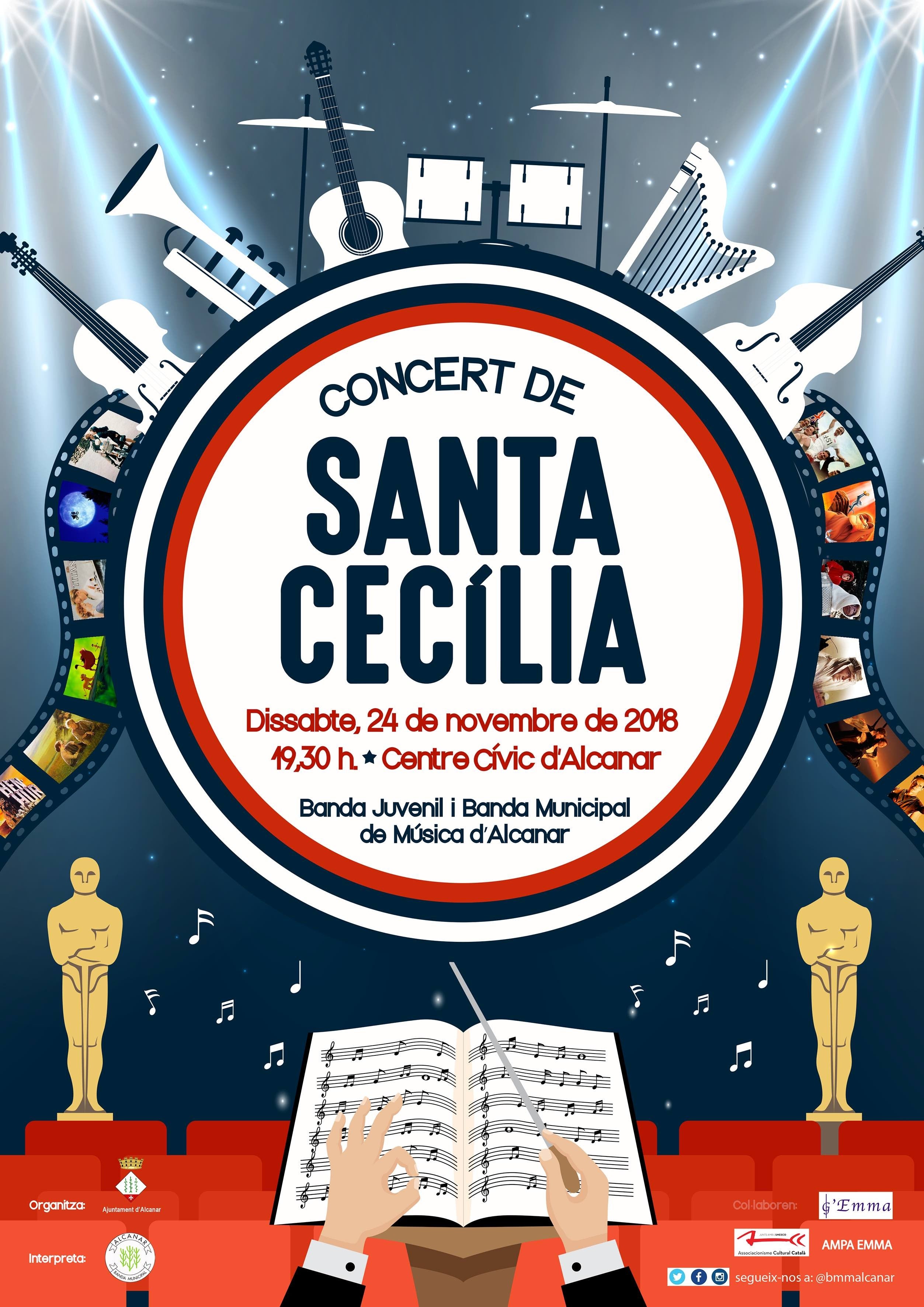 Cartell del concert per a Santa Cecília de la Banda Municipal de Música d'Alcanar