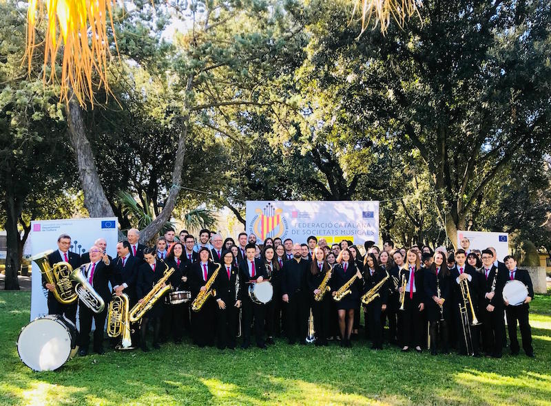 Imatge de la banda de la FCSM en la visita recent a Alguer