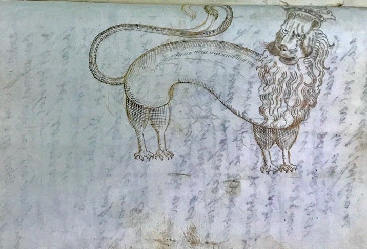 La imatge va ser trobada en un manuscrit de l'arxiu episcopal de Vic