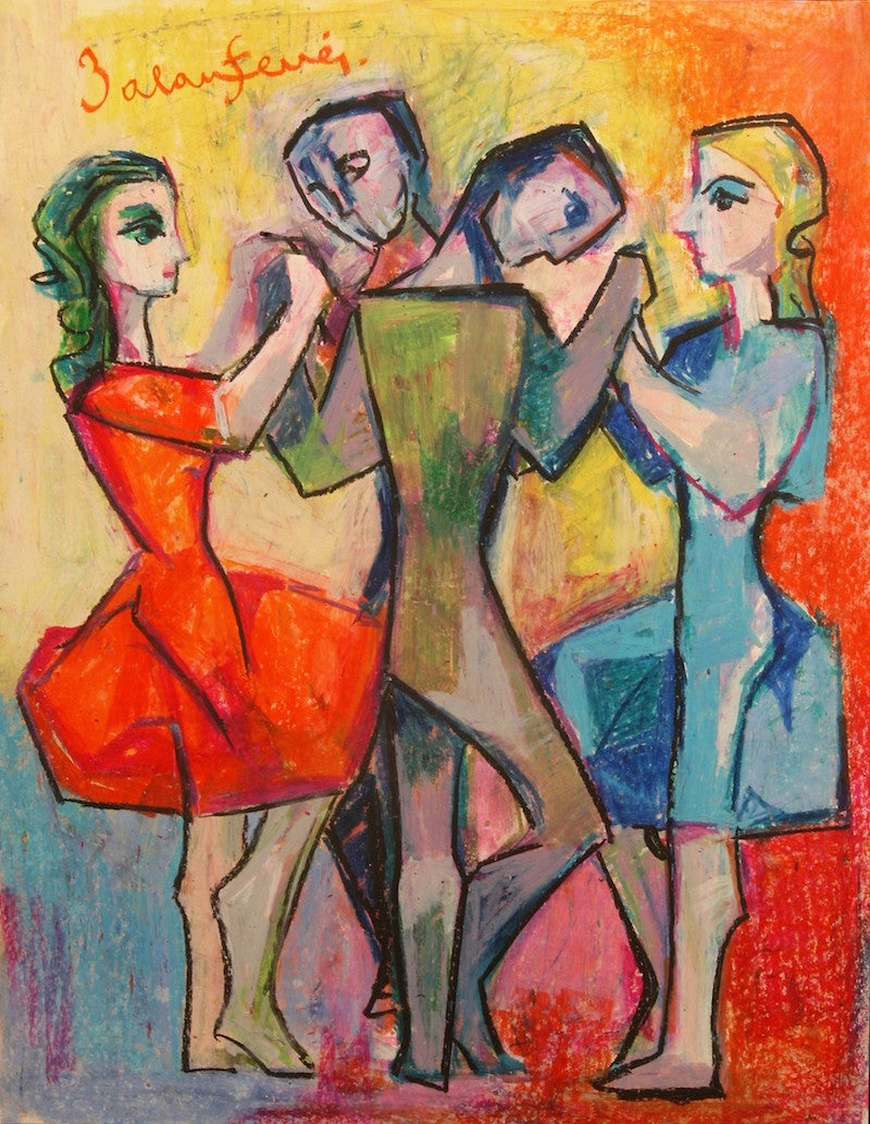 Quadre de Maties Palau Ferré sobre una grup de sardanistes