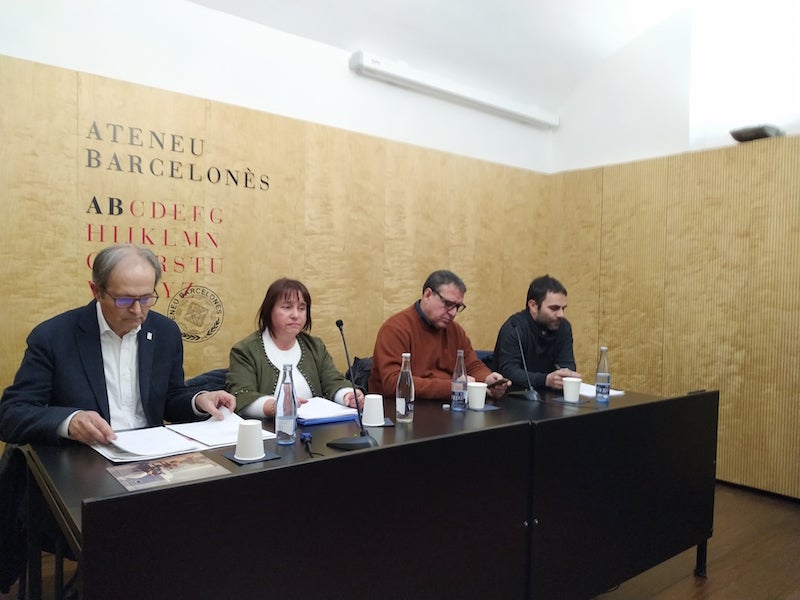 Albert Català, Glòria Jara, Josep Fornés i el moderador Quim Rutllant