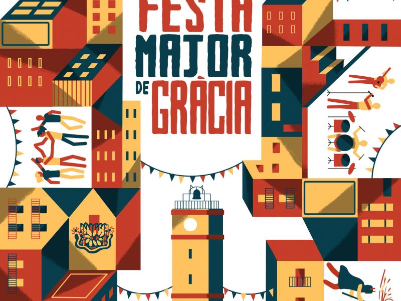 Cartell oficial de la Festa Major de Gràcia, obra de Sergi Solans