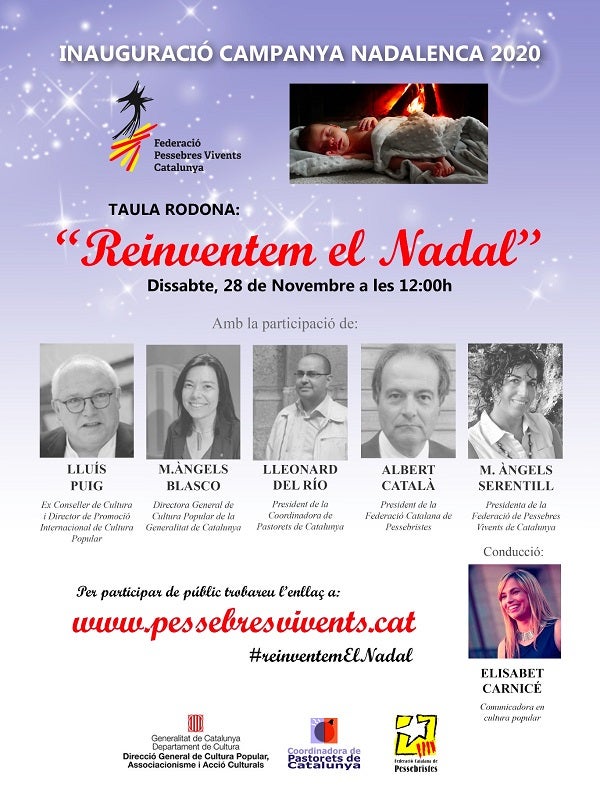 Cartell de presentació de la temporada nadalenca de la Federació de Pessebres Vivents de Catalunya, la Coordinadora de Pastorets de Catalunya i la Federació Catalana de Pessebristes