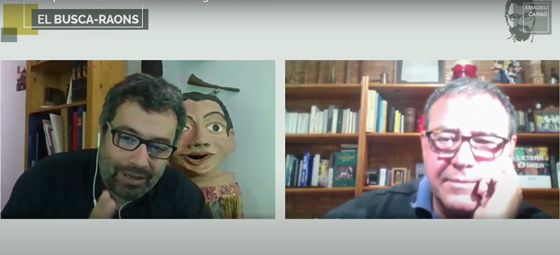 Amadeu Carbó i Josep Fornés conversant en el primer capítol d'El Busca-raons