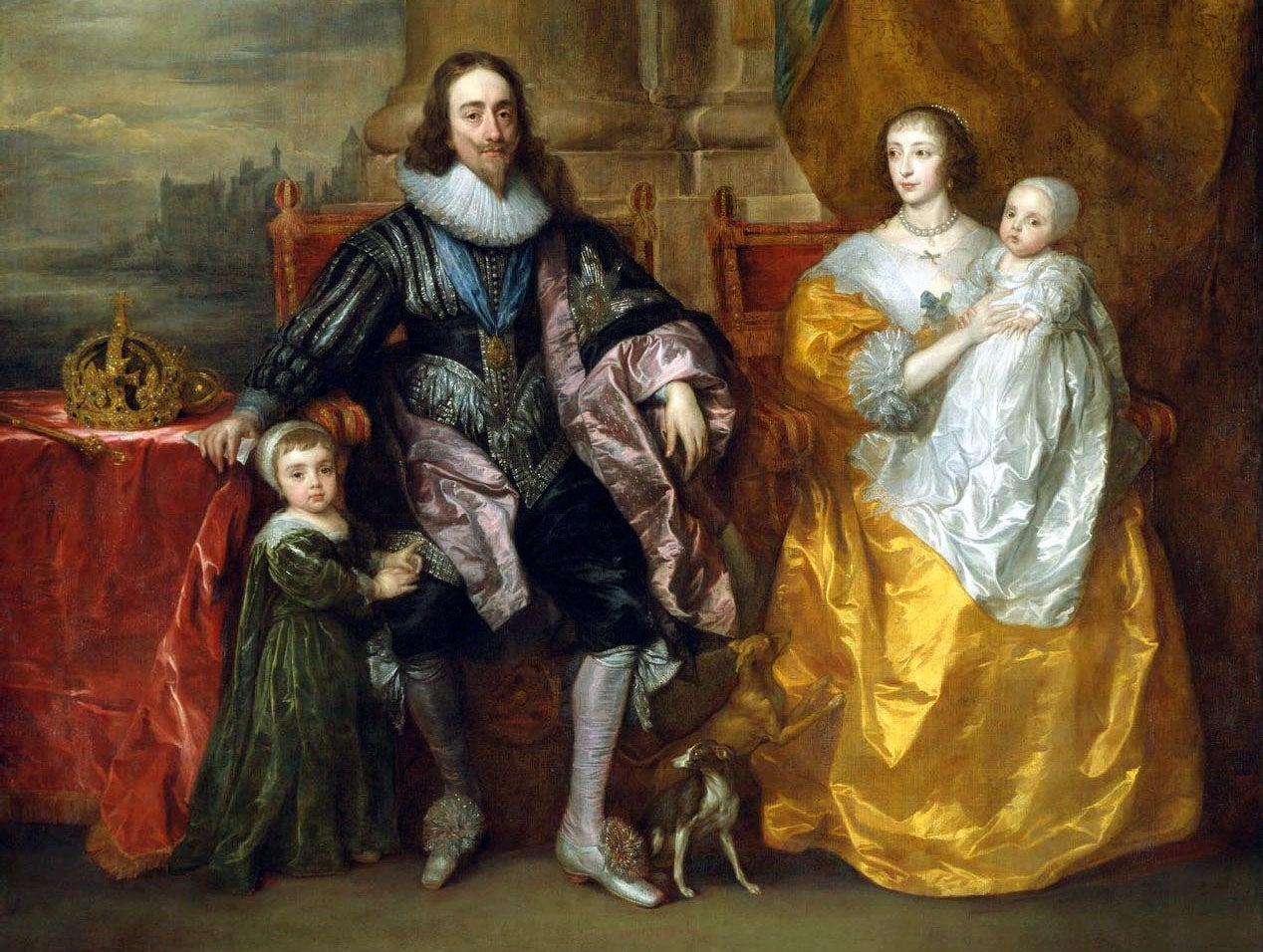 'Henrietta Maria i el rei Carles I amb els seus fills', de van Dyck (1633), un gran retratista de puntes