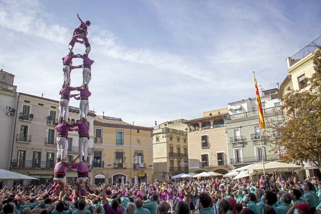 Els Moxiganguers d'Igualada en una de les primeres actuacions de la represa a Igualada