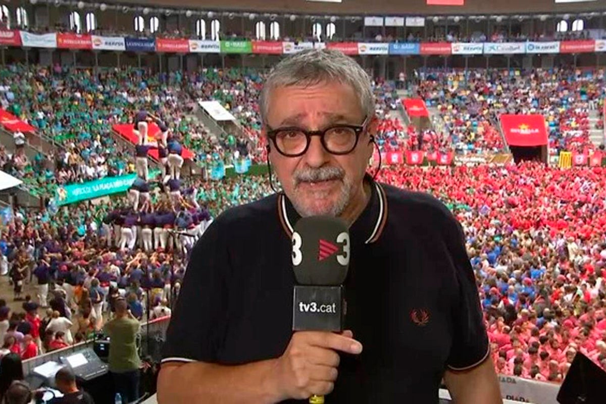 Forné en l’última cobertura del Concurs de Castells │ Foto: 3Cat