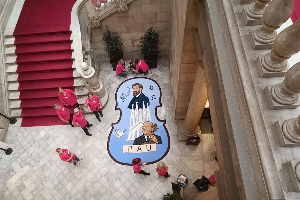 La catifa de Sant Jordi al Parlament / Foto: Federació Catalana de Catifaires